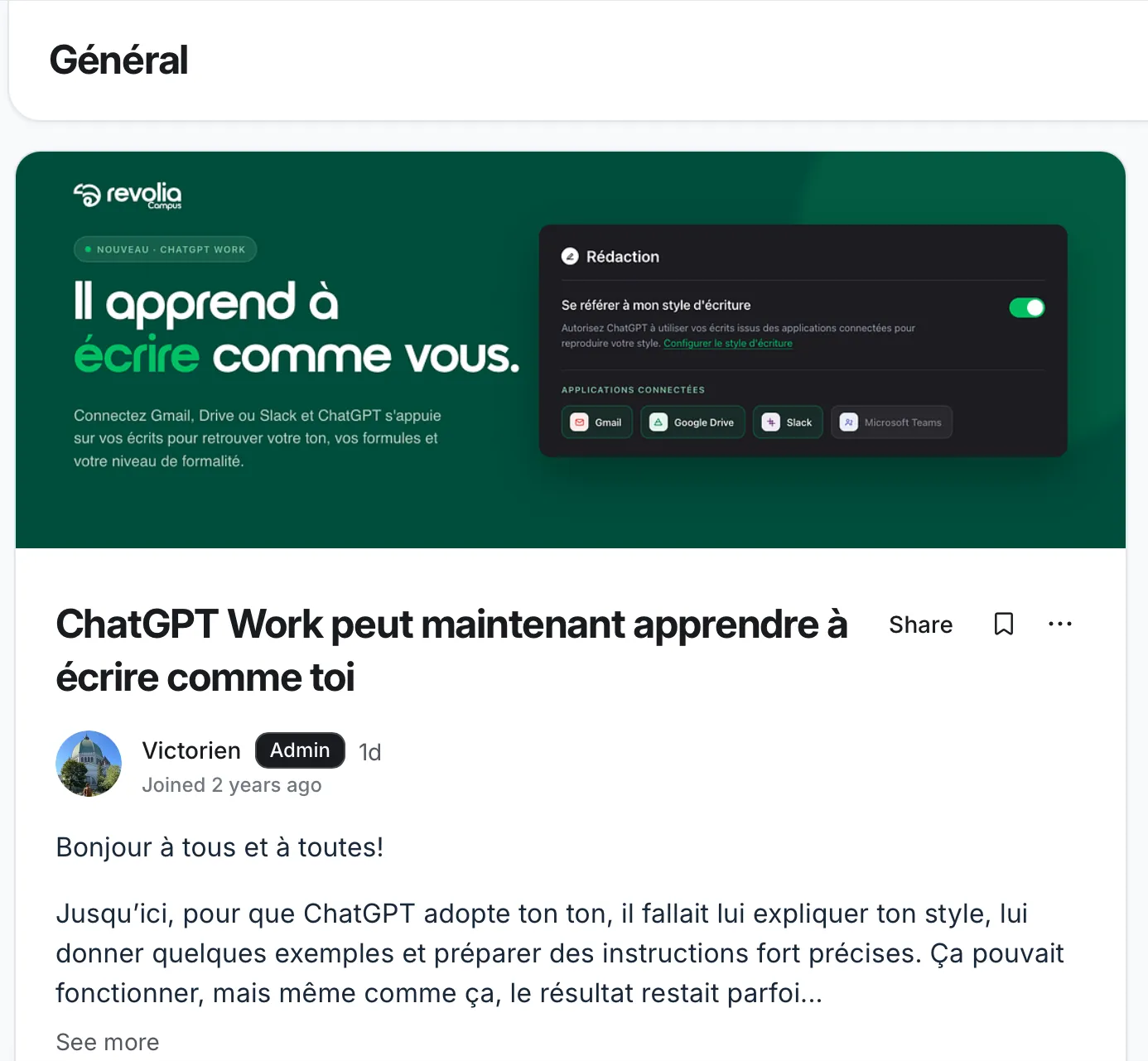 Le Campus REVOLia : Général